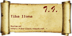 Tiba Ilona névjegykártya